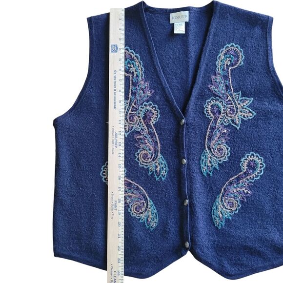 Vintage Womens Koret 100% Wool Winter/Fall Vest Size L - Picture 5 of 11